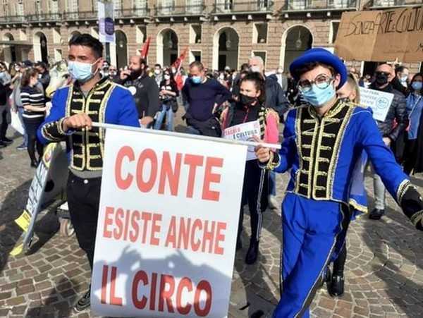In Piemonte una manifestazione pacifica dei lavoratori del circo