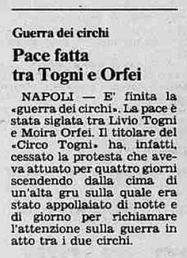 Pace fatta tra Togni e Orfei