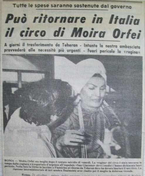 IL CIRCO MOIRA ORFEI BLOCCATO IN IRAN (1978): Il Video