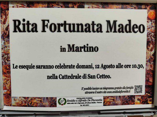 Funerali RITA FORTUNATA MADEO MARTINO