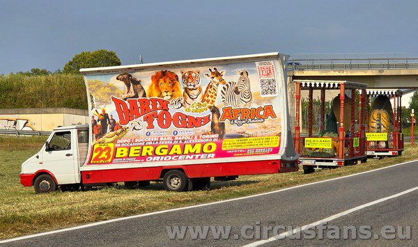 CIRCO DARIX TOGNI A BERGAMO arrivati i primi mezzi