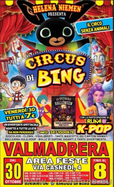 CIRCUS DI BING INVERNO 2026-27: programma e foto