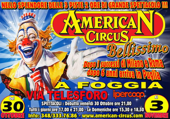 DA QUESTA SERA E' DI NUOVO AMERICAN CIRCUS