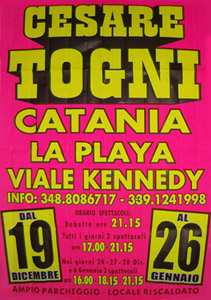 CIRCO CESARE TOGNI (Bizzarro): il programma di Catania