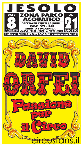 CIRCO DAVID ORFEI: ad agosto il via al tour estivo