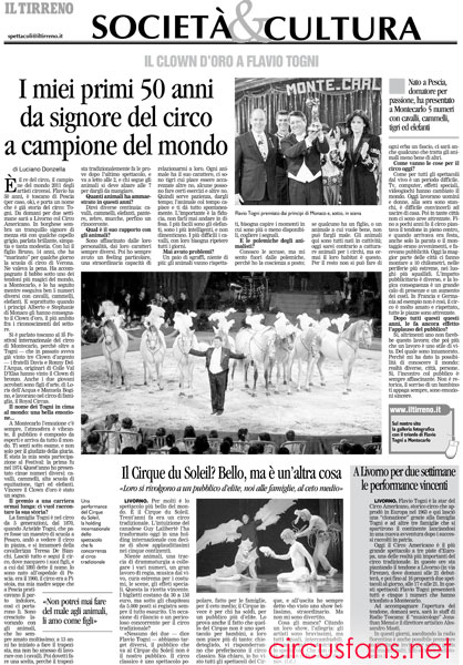 I miei primi 50 anni da signore del circo a campione del mondo